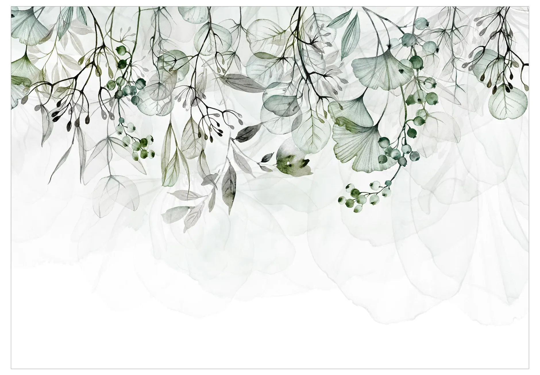 Selbstklebende Tapete 'Foggy Nature - Green'