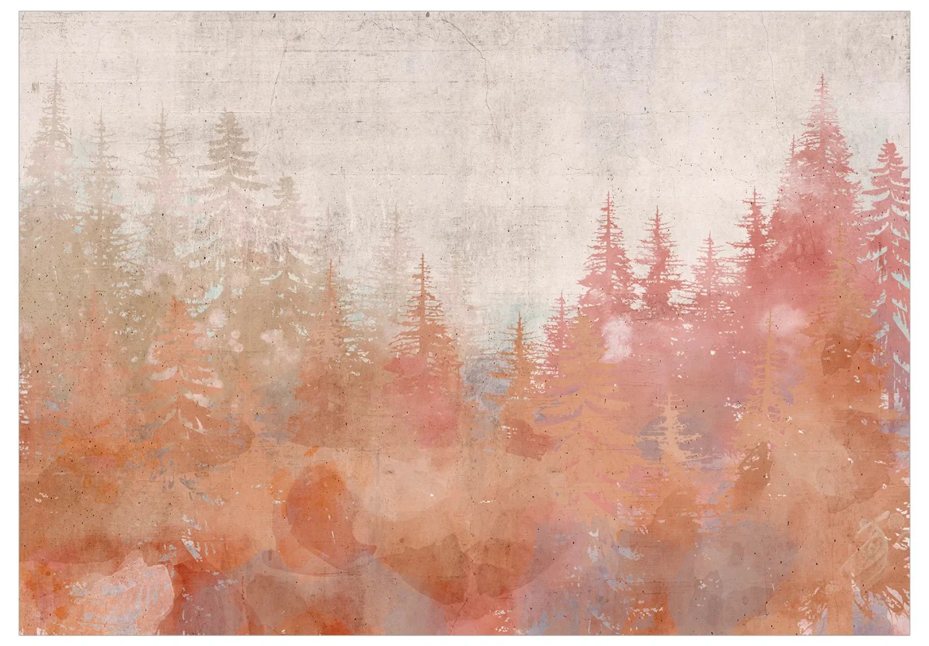 Selbstklebende Tapete 'Forest at Sunset'