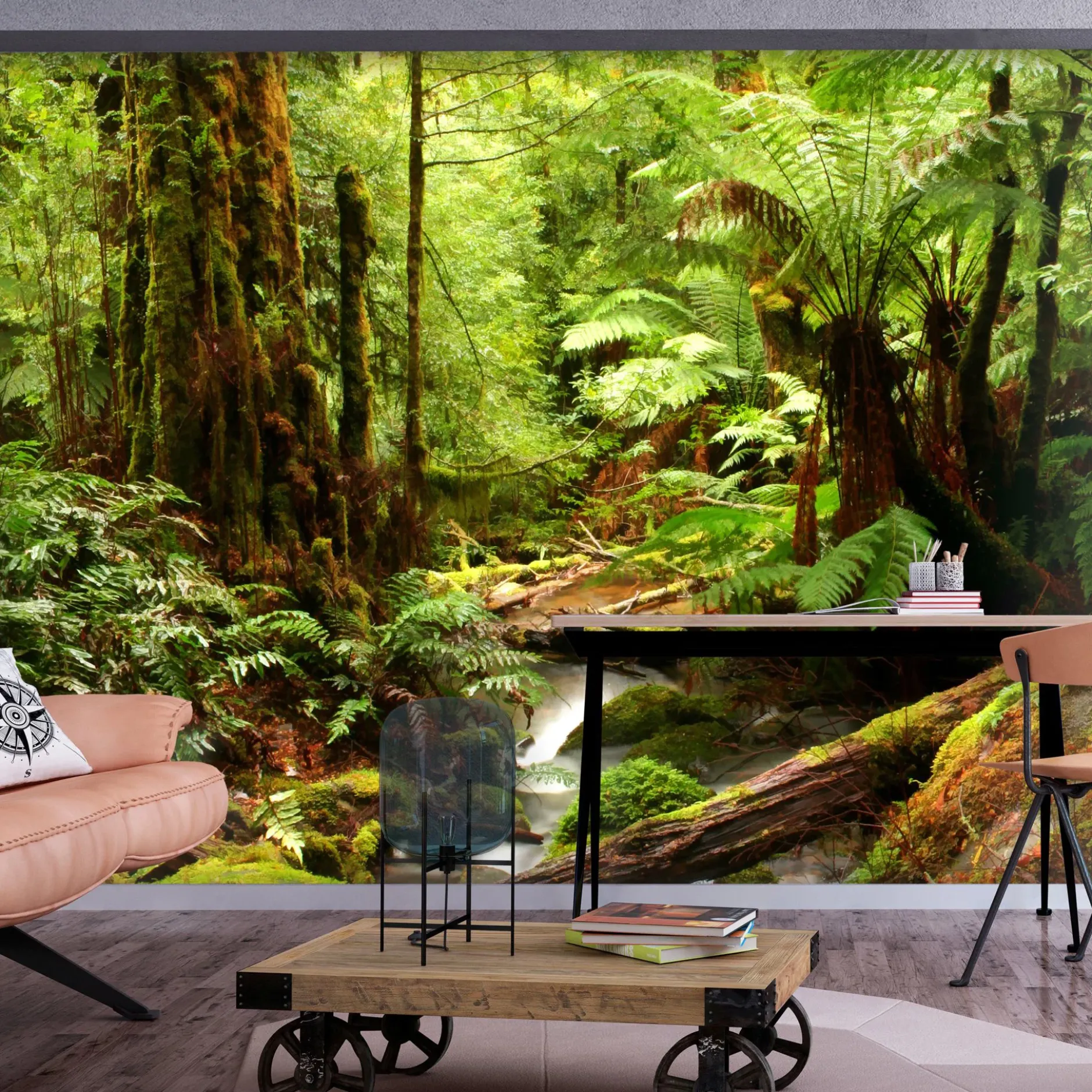 Selbstklebende Tapete 'Forest Brook'