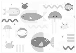 Selbstklebende Tapete 'Geometric Fish - Third Variant'