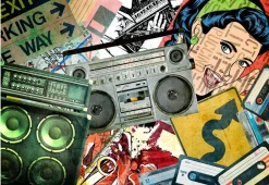 Selbstklebende Tapete 'Graffiti girl'