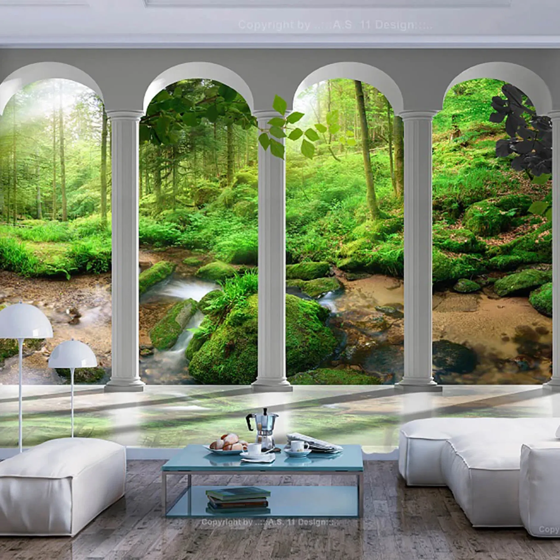 Selbstklebende Tapete 'Green View'