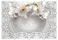 Selbstklebende Tapete 'Lilies and Ornaments'