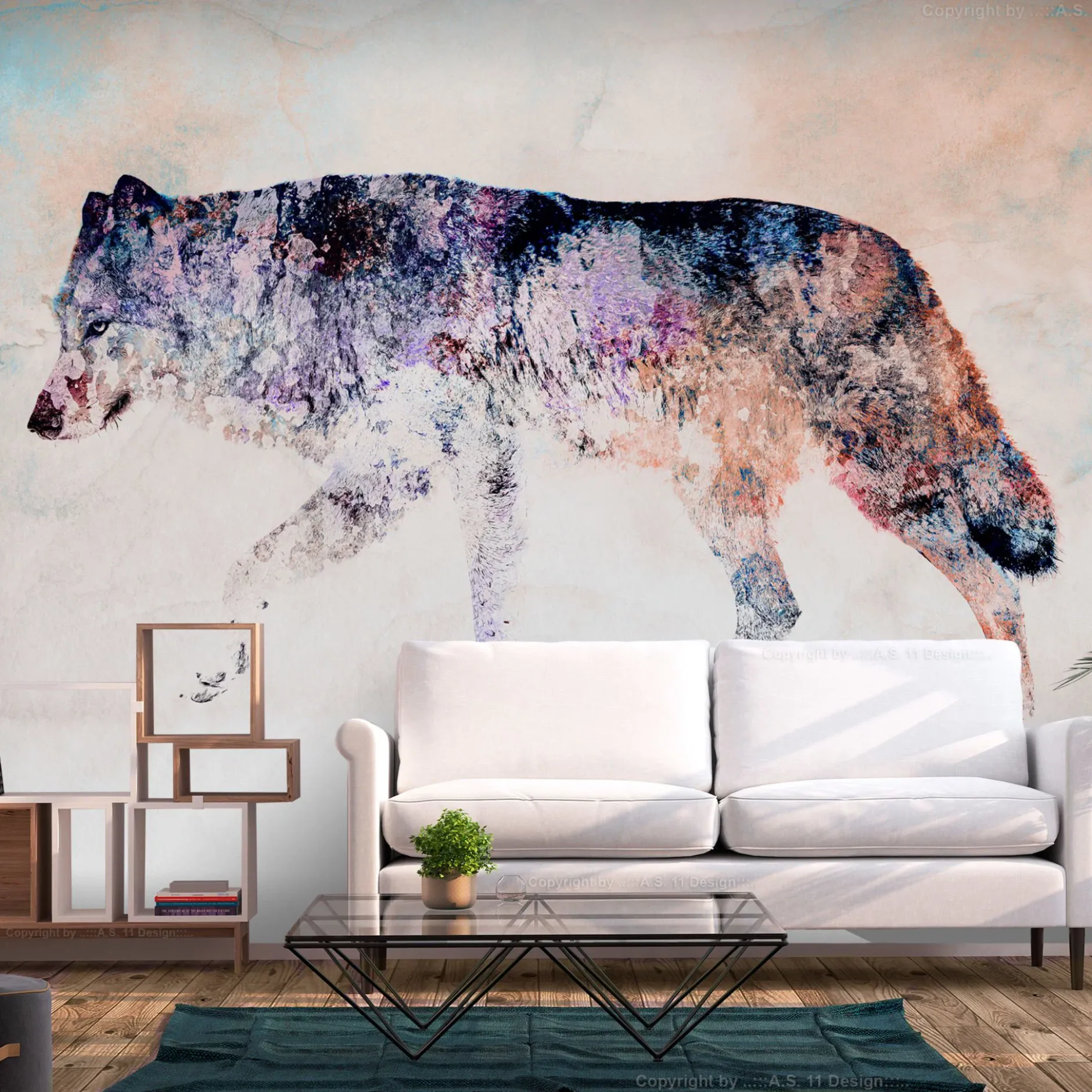 Selbstklebende Tapete 'Lonely Wolf'
