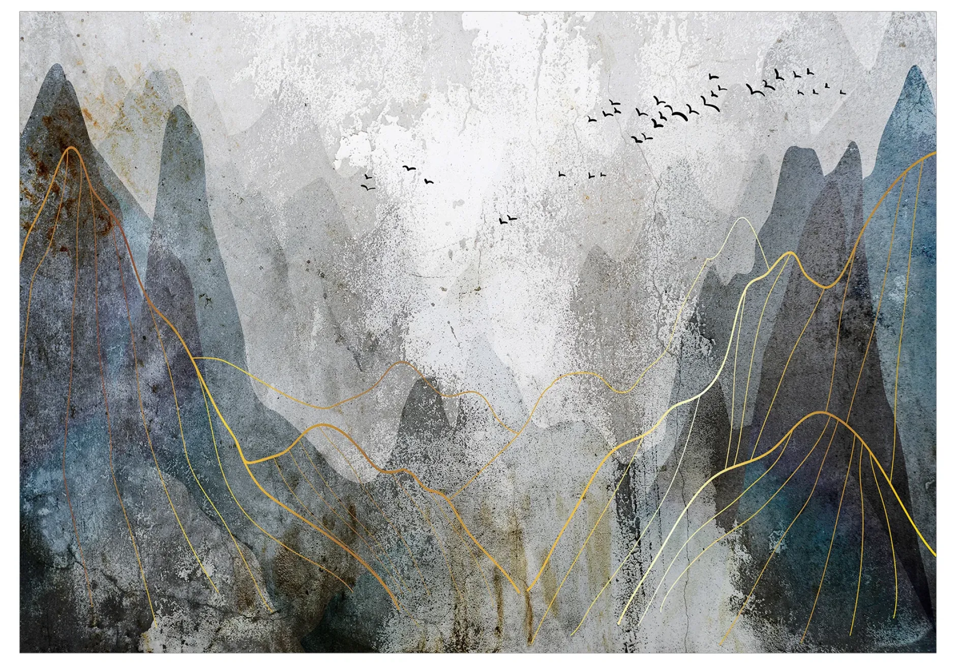 Selbstklebende Tapete 'Misty Mountain Pass'