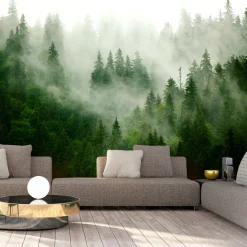 Selbstklebende Tapete 'Mountain Forest (Green)'