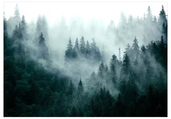 Selbstklebende Tapete 'Mountain Forest (Dark Green)'