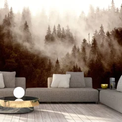 Selbstklebende Tapete 'Mountain Forest (Sepia)'