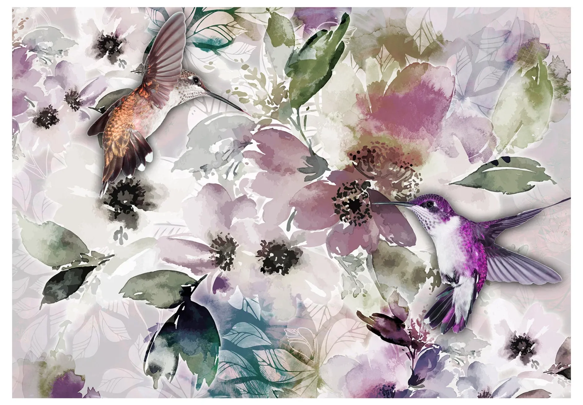 Selbstklebende Tapete 'Nature in Watercolor'