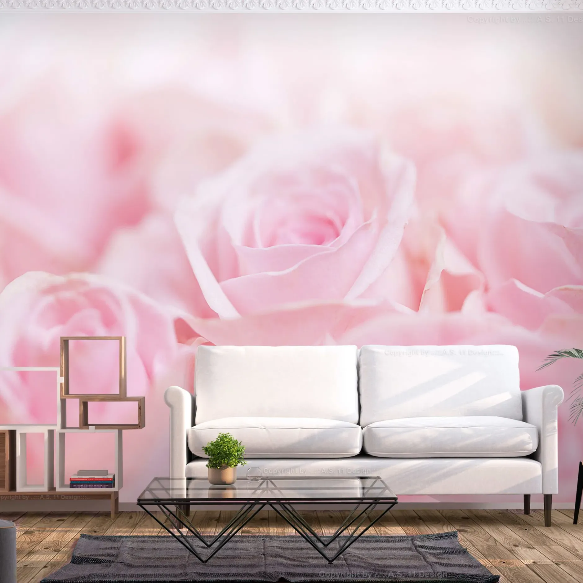 Selbstklebende Tapete 'Ocean of Roses'