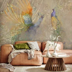 Selbstklebende Tapete 'Peacocks Dancing - First Variant'