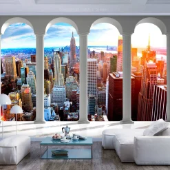 Selbstklebende Tapete 'Pillars and New York'