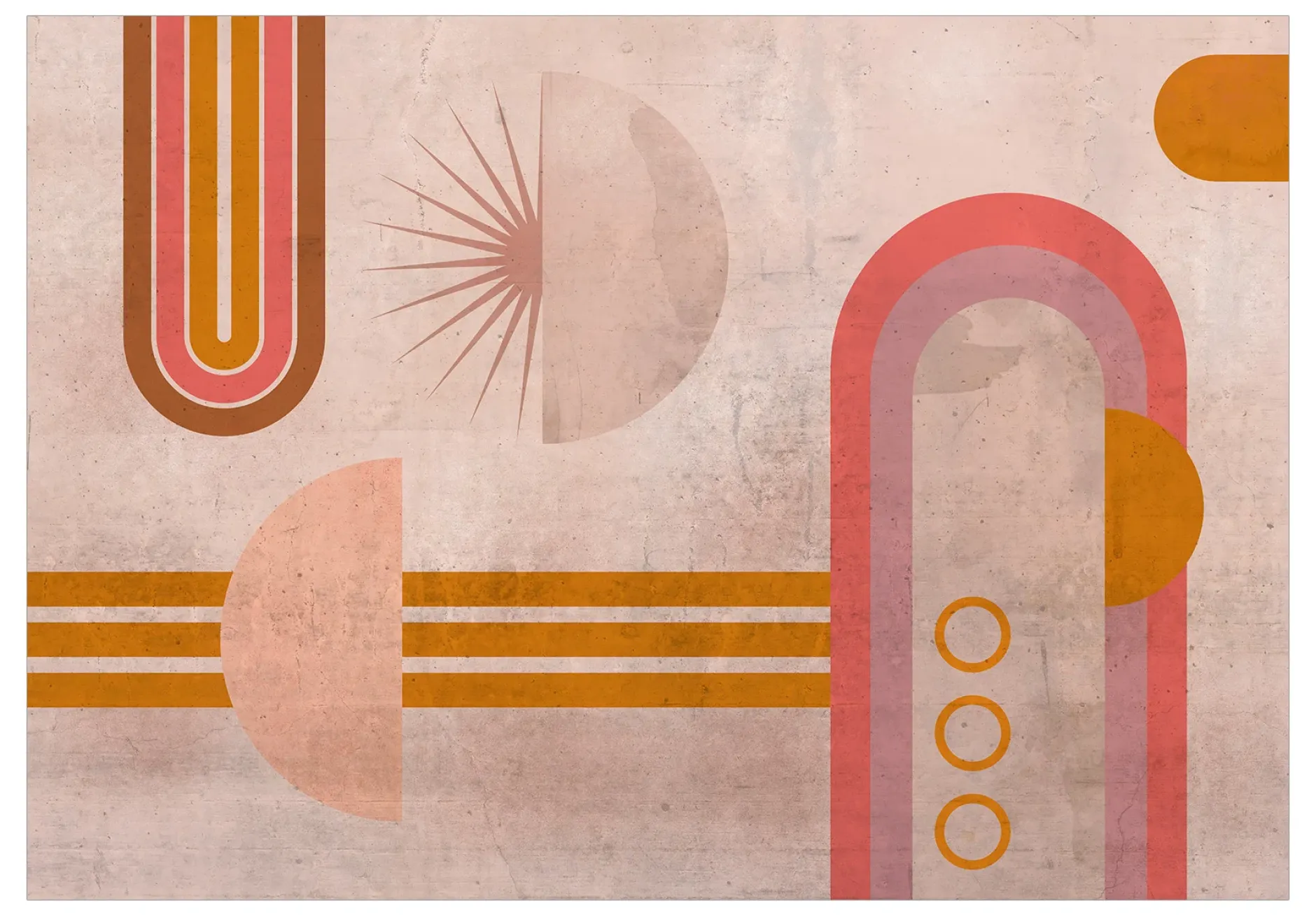 Selbstklebende Tapete 'Pink Arcs'