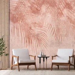 Selbstklebende Tapete 'Pink Palm Trees'
