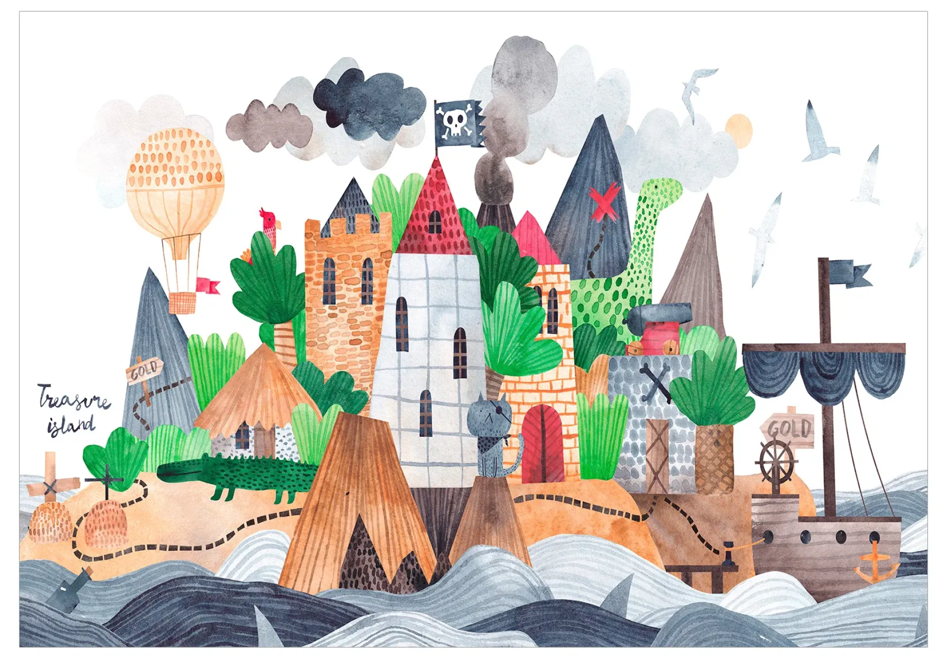 Selbstklebende Tapete 'Pirate Island'