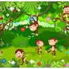 Selbstklebende Tapete 'Playful Monkeys'