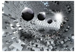 Selbstklebende Tapete 'Puzzle - Tunnel'