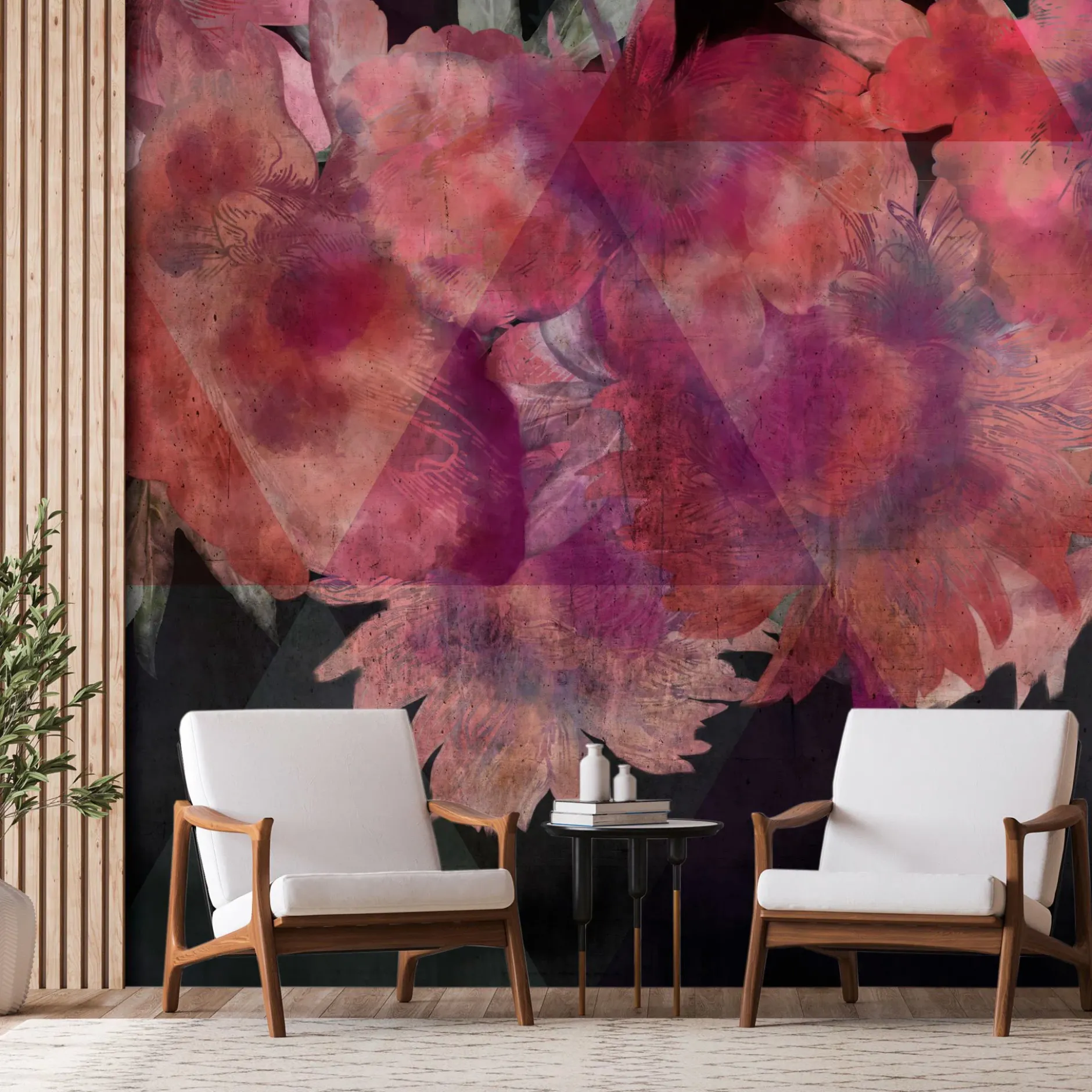 Selbstklebende Tapete 'Romantic Flowers'