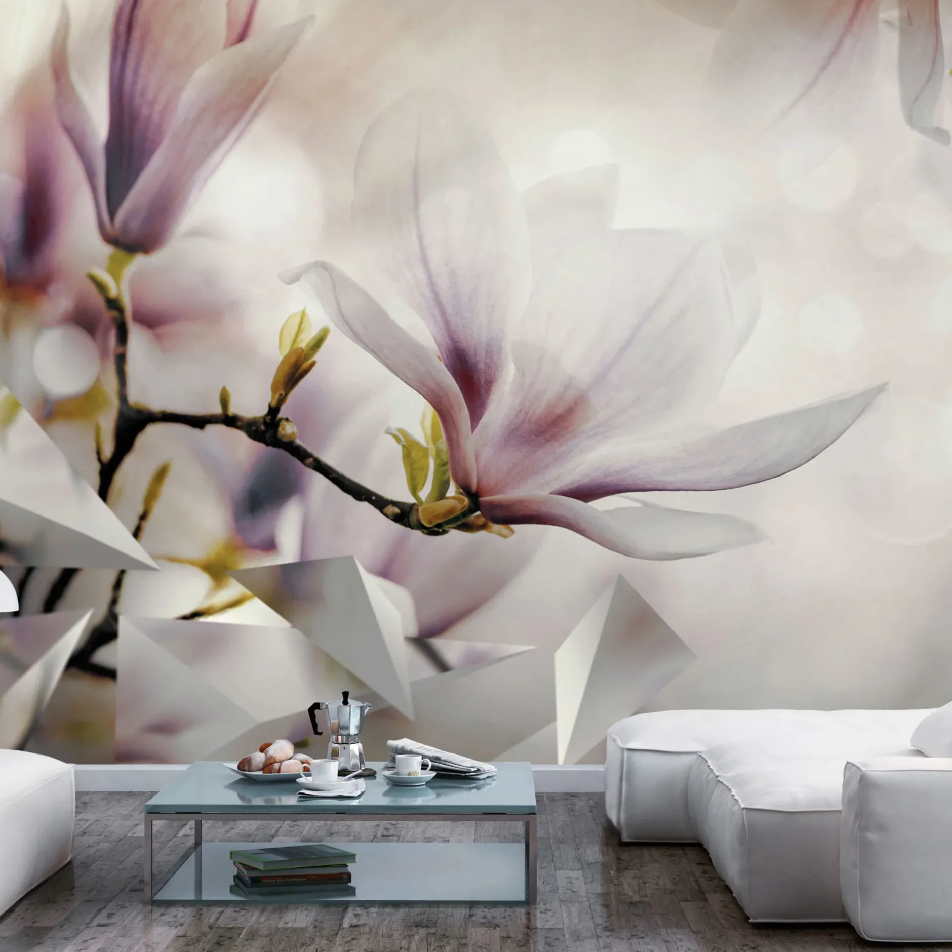Selbstklebende Tapete 'Subtle Magnolias - First Variant'