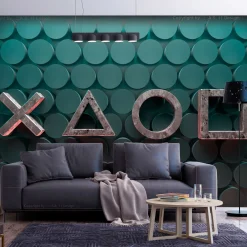 Selbstklebende Tapete 'Symbols in Green'