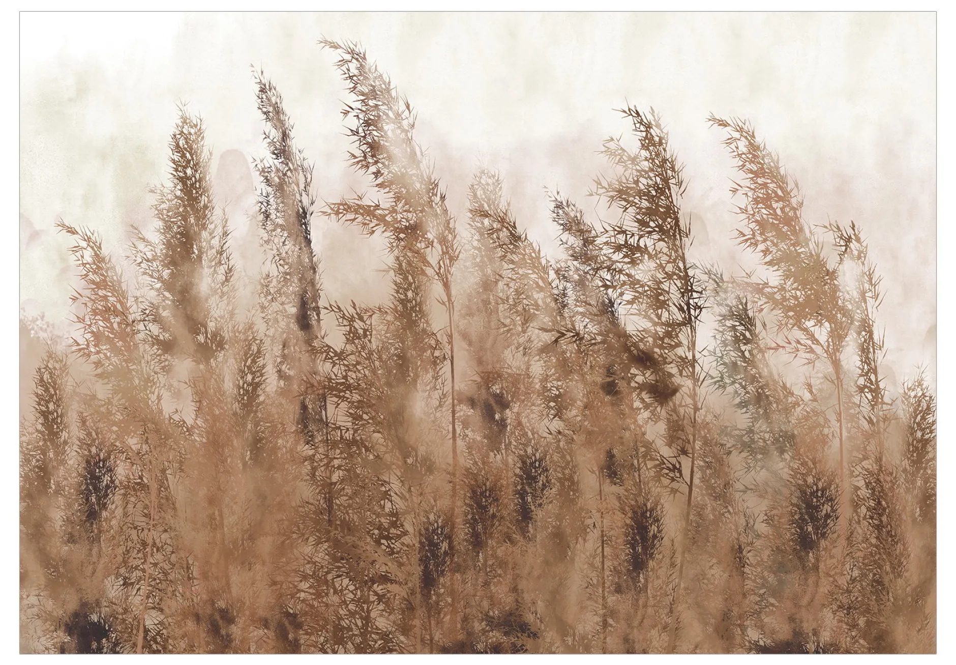 Selbstklebende Tapete 'Tall Grasses - Brown'