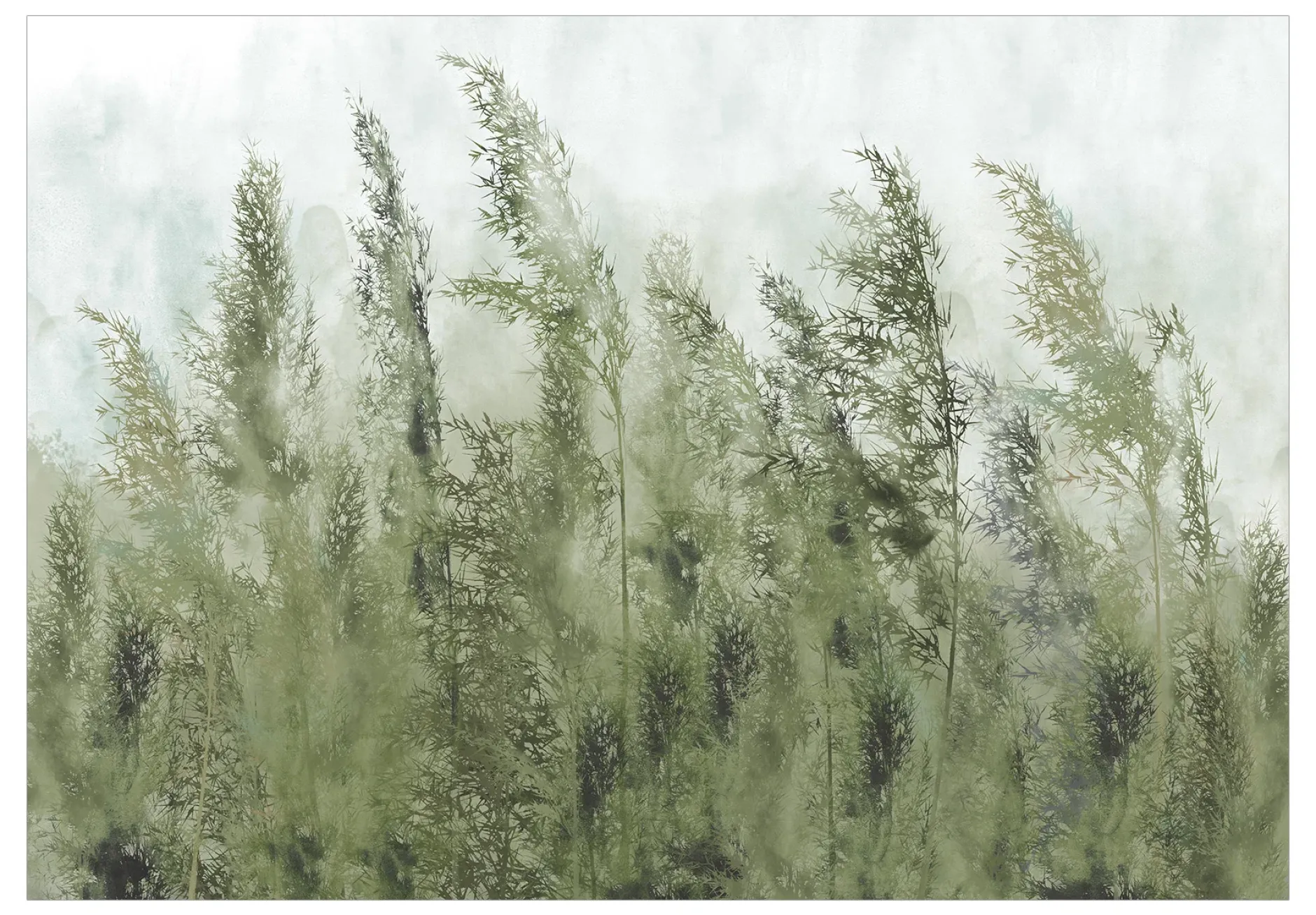 Selbstklebende Tapete 'Tall Grasses - Green'
