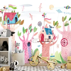 Selbstklebende Tapete 'Tree Houses'