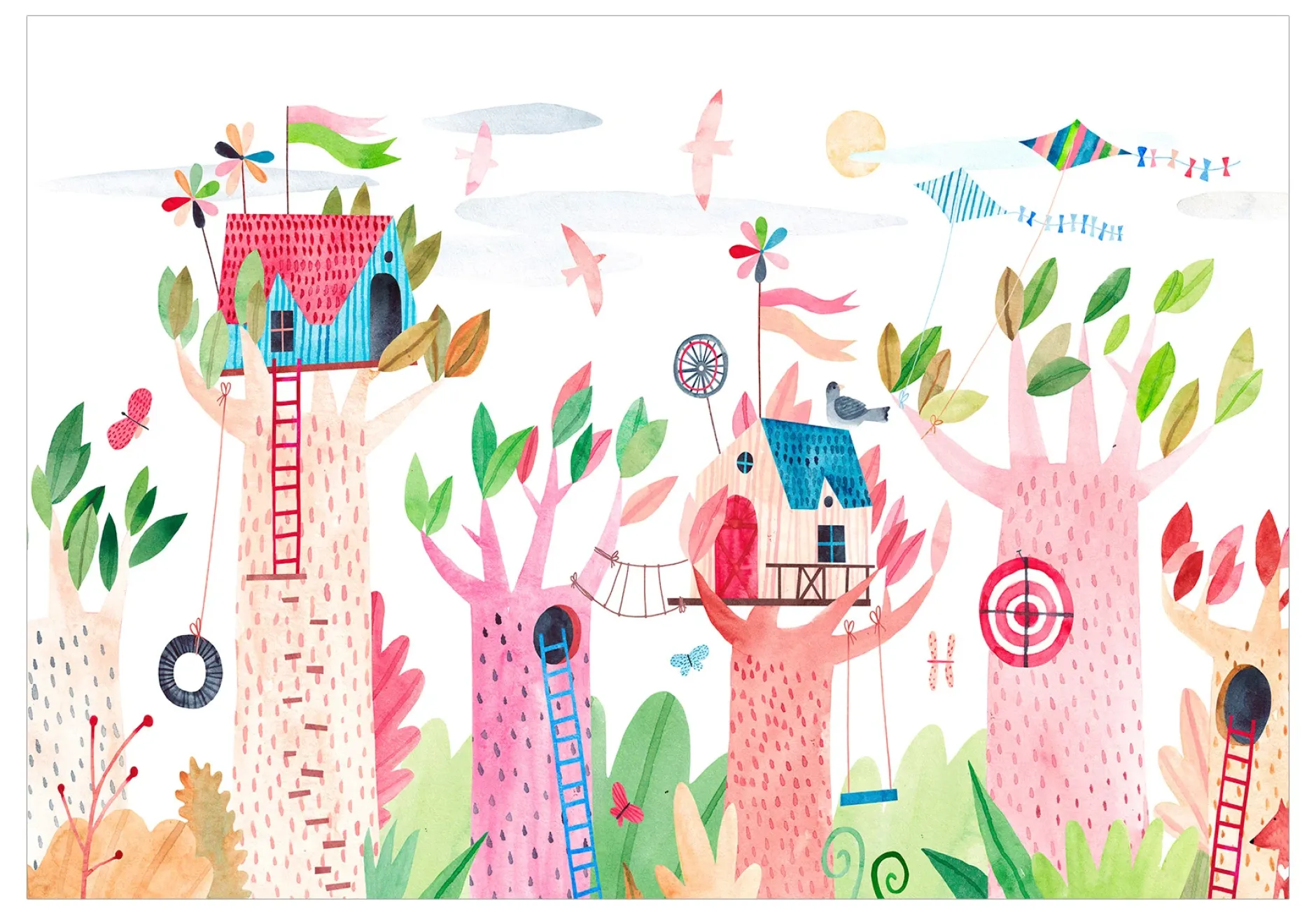 Selbstklebende Tapete 'Tree Houses'