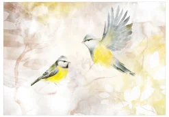 Selbstklebende Tapete 'Watercolor Tit - Third Variant'