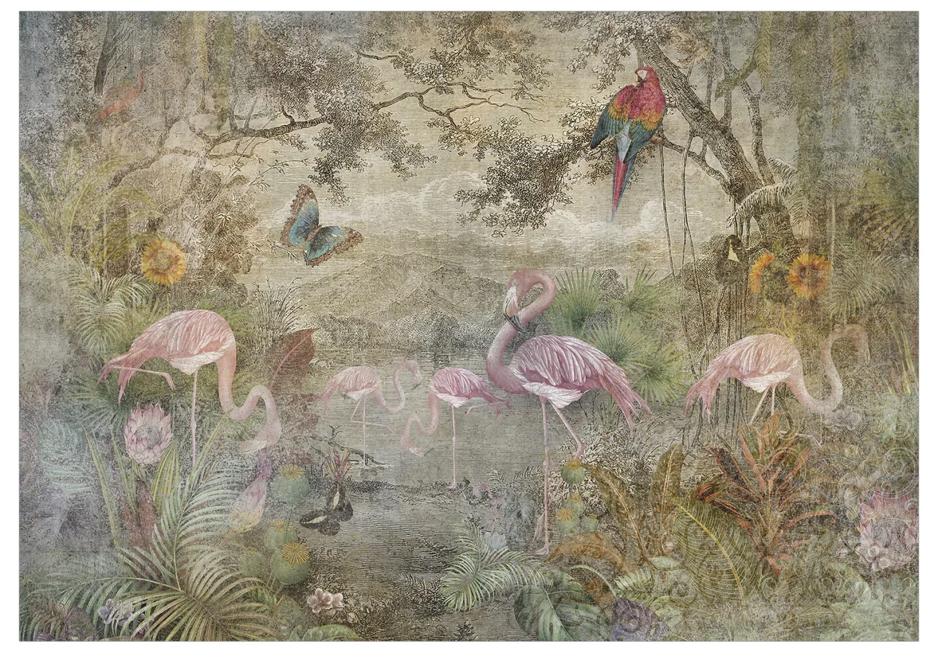Selbstklebende Tapete 'Wild Fauna and Flora'