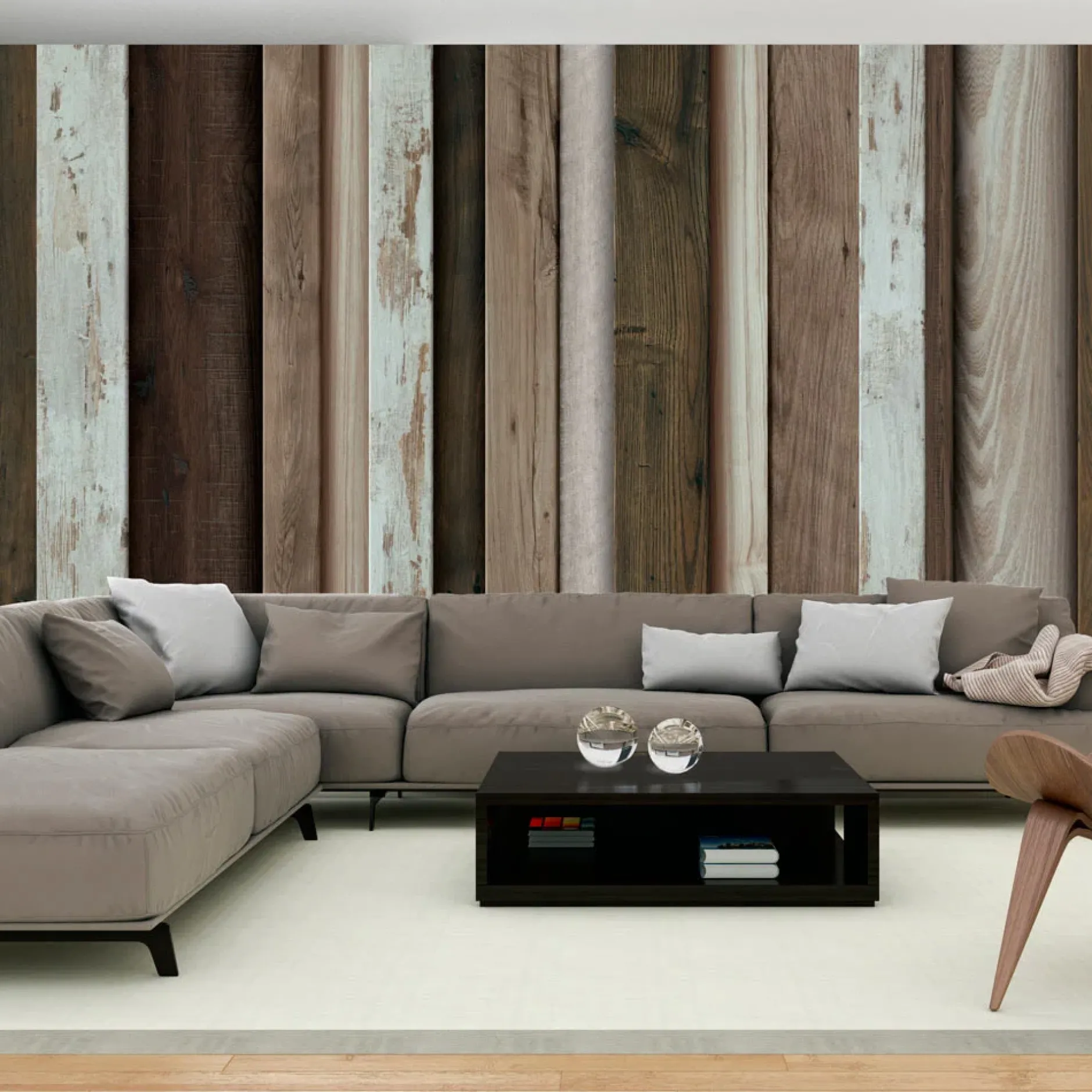Selbstklebende Tapete 'Wooden Fan'
