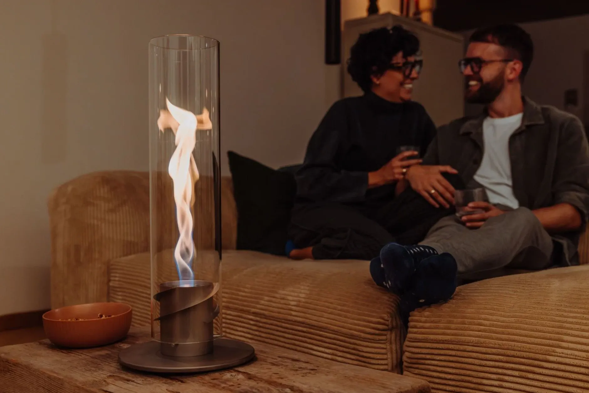 SPIN 1200 Tischfeuer grau | Outdoor & Indoor