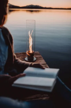 SPIN 90 Tischfeuer silber | Outdoor & Indoor