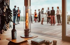 SPIN 90 Tischfeuer silber | Outdoor & Indoor