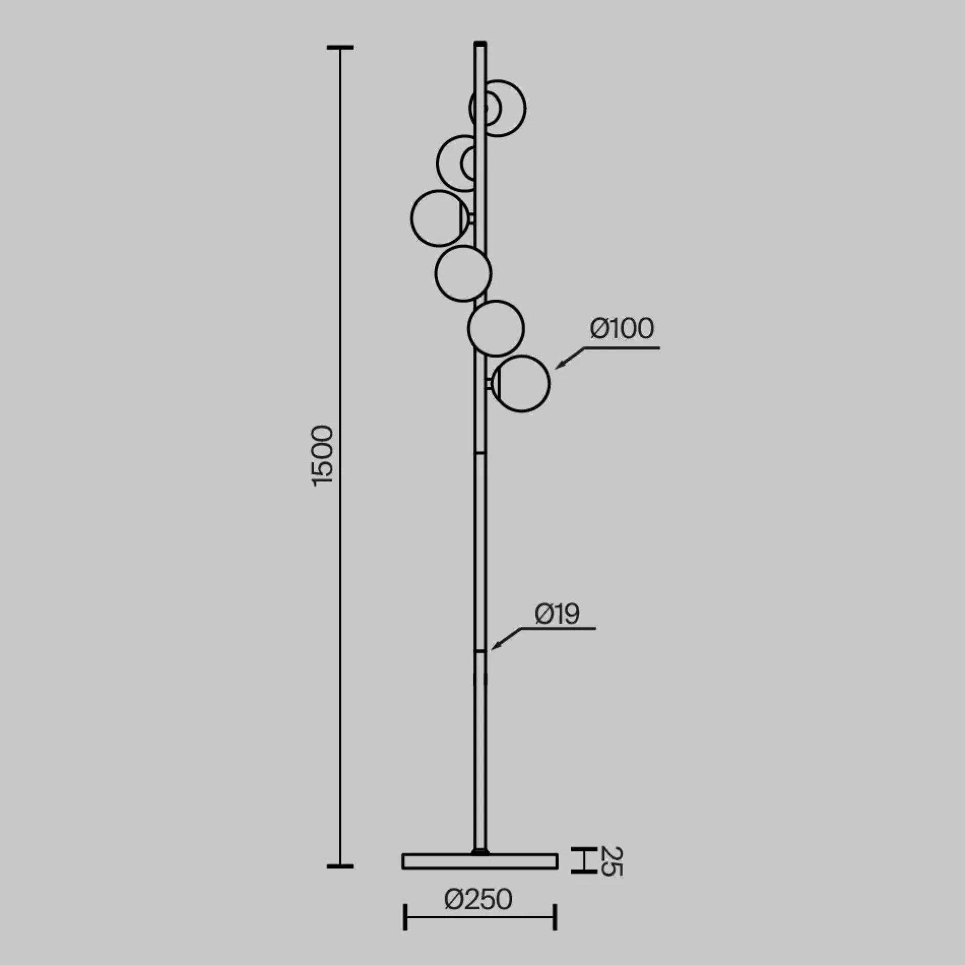 Stehlampe 'Dallas 18'