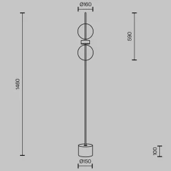 Stehlampe 'Double Moon 2'