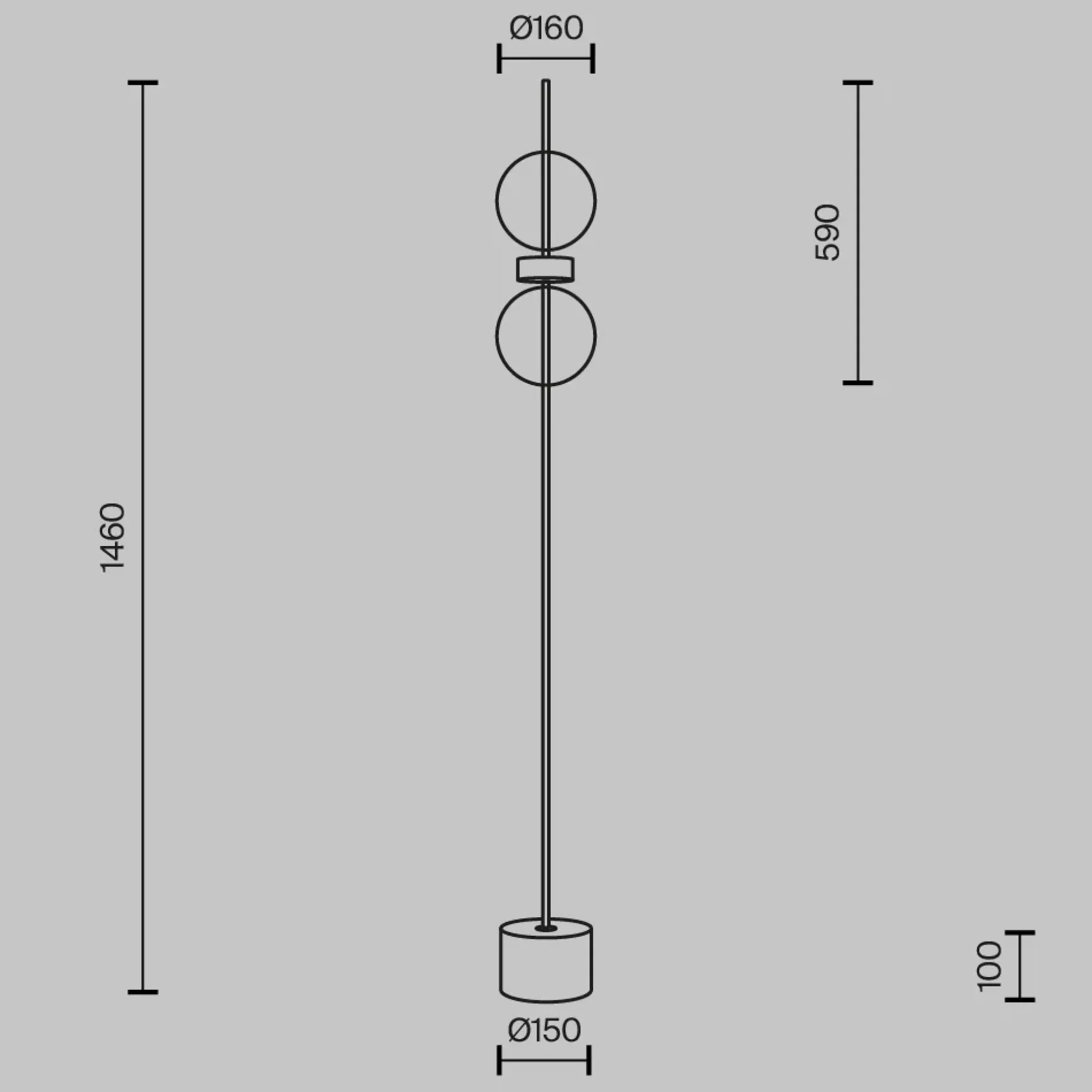 Stehlampe 'Double Moon 2'