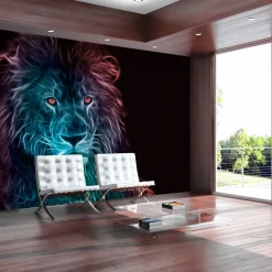 Tapete 'Abstract lion - rainbow'