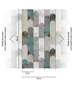 Tapete 'Aged Panels' 159x280cm
