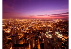 Tapete 'Amerikanisches Chicago in der Nacht'