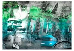 Tapete 'Berlin - Collage (grün)'
