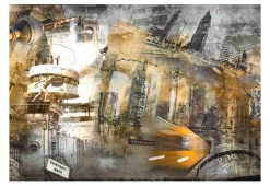 Tapete 'Berlin - Collage (orangene)'