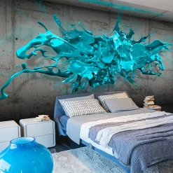 Tapete 'Blue Ink Blot'