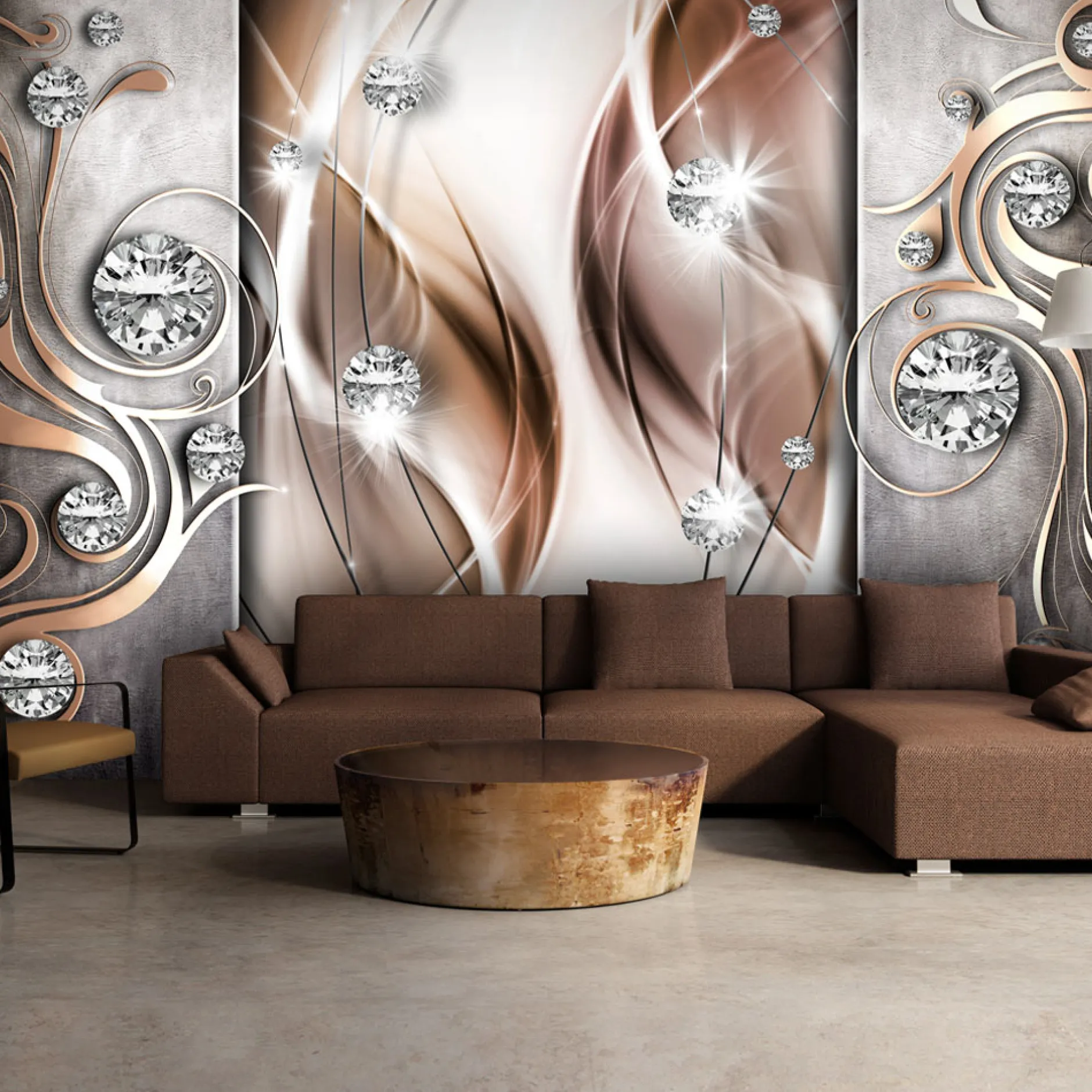 Tapete 'Brown and Diamonds'