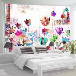 Tapete 'Bunte Tulpen'