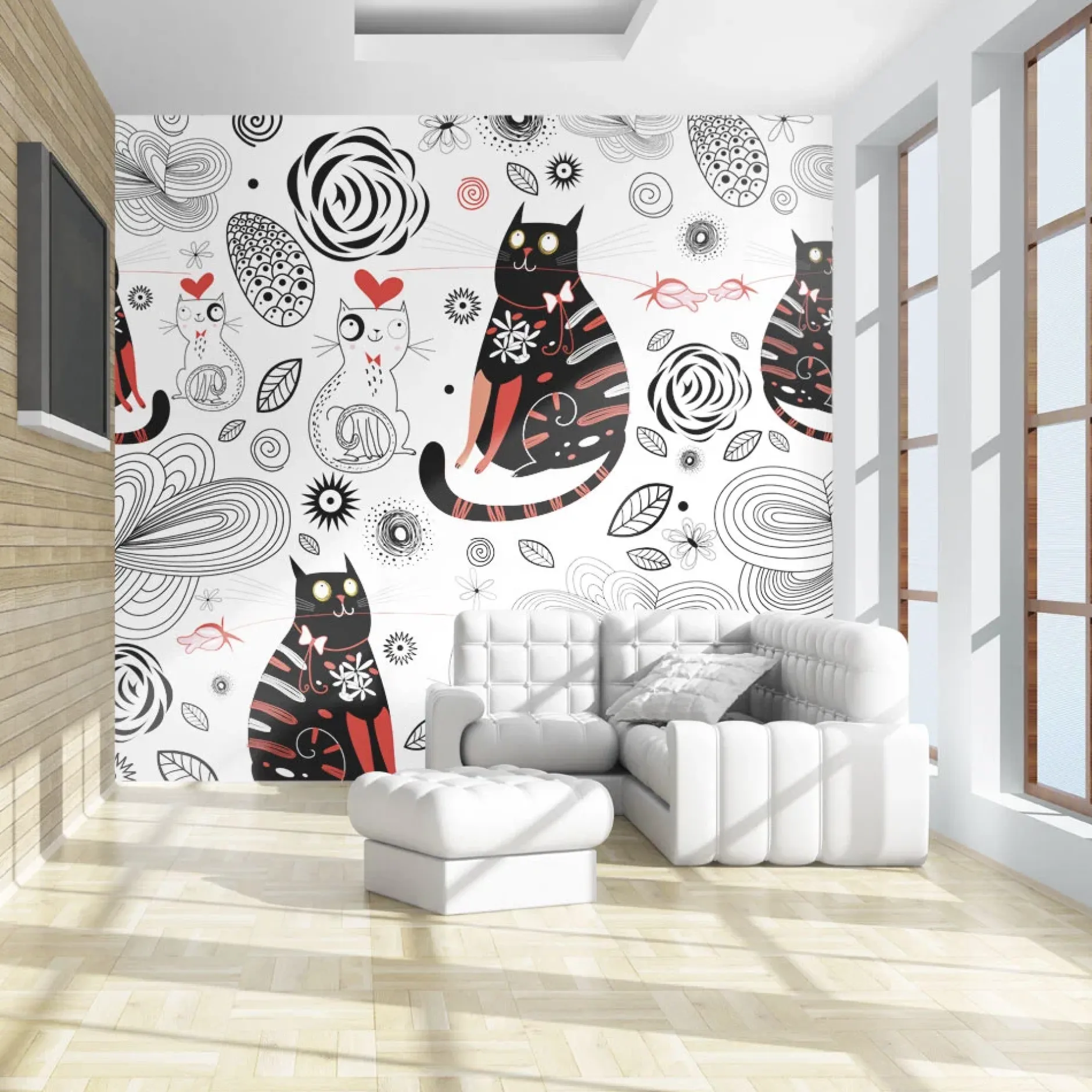Tapete 'Cats in love'