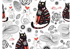Tapete 'Cats in love'