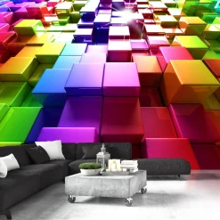 Tapete 'Colored Cubes'