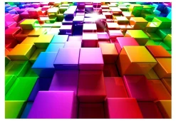 Tapete 'Colored Cubes'