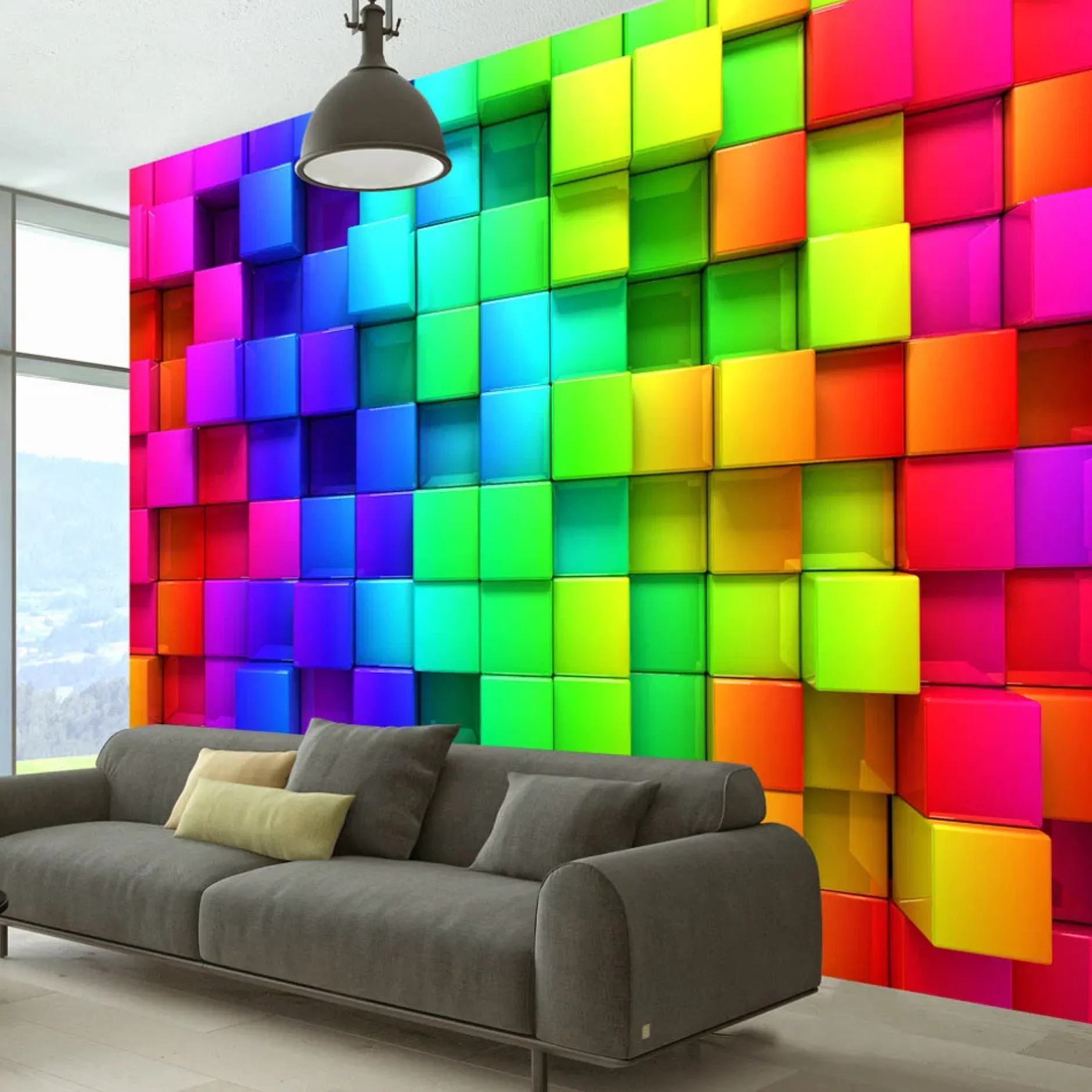 Tapete 'Colourful Cubes'